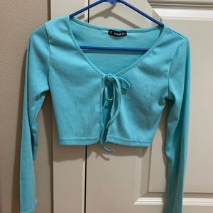 shein tied cardigan crop top